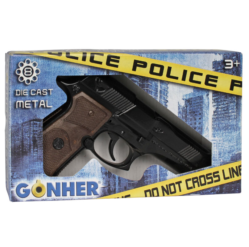 Pistola metal policia 8 tiros 17x12 cm de Gonher